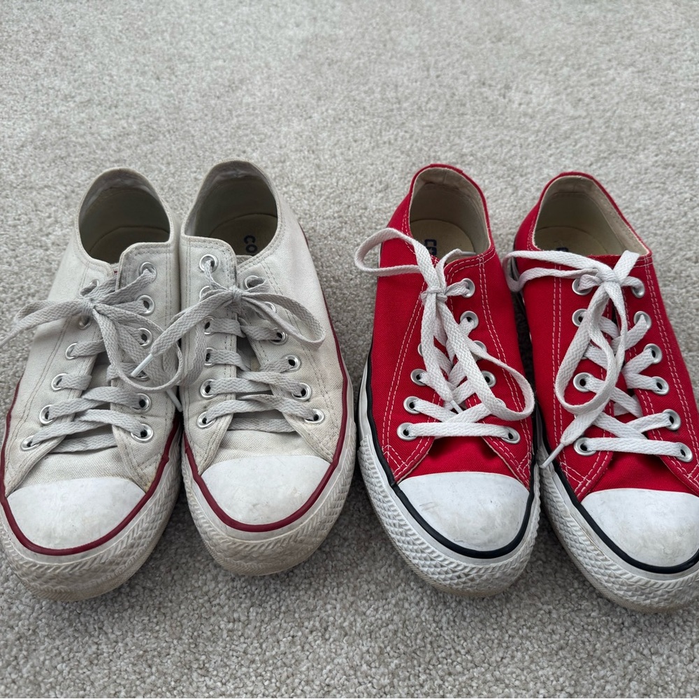 Converse Red and White Sneakers